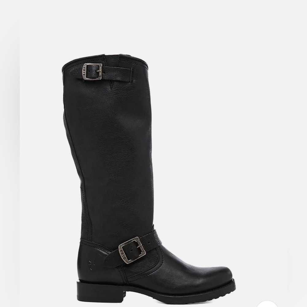 FRYE AND CO. Black Leather Moto Combat Boots